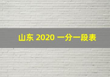 山东 2020 一分一段表